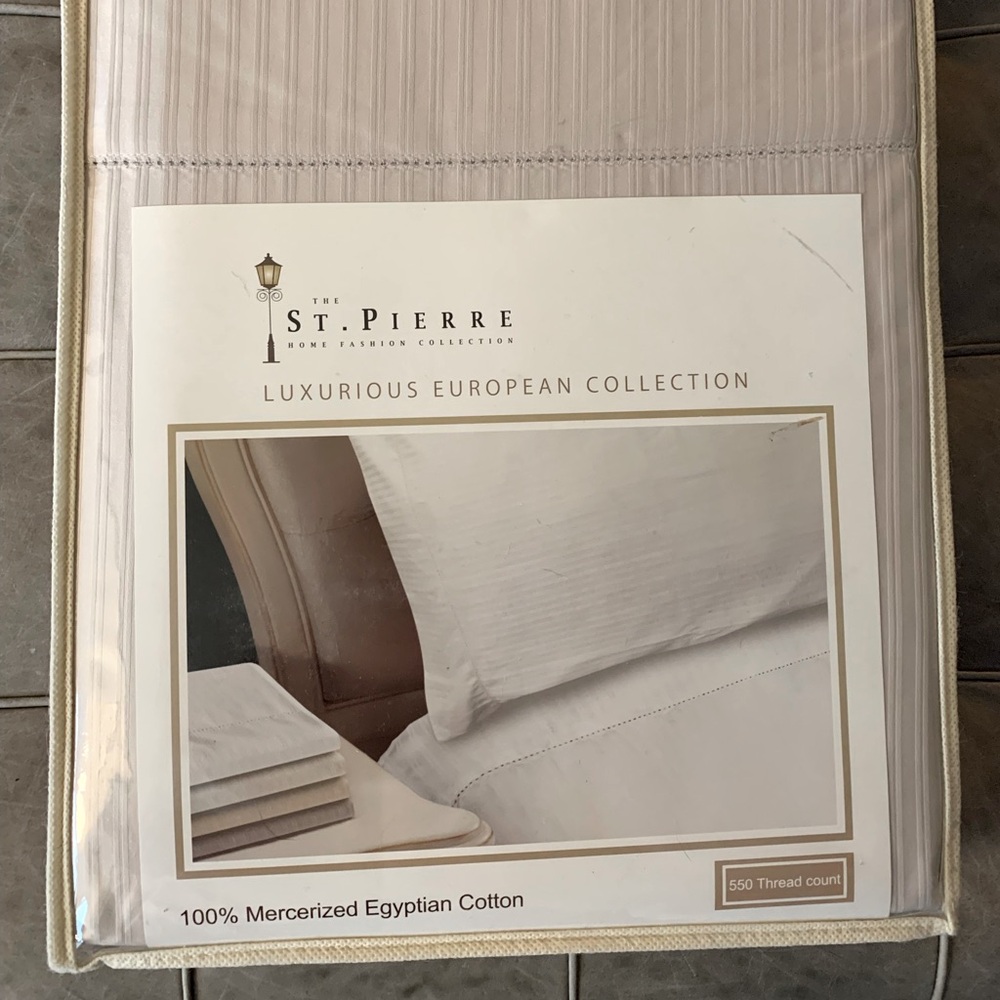 Grey Queen Sheet Set - 100% Egyptian Cotton - 550 Thread Count. NEW.